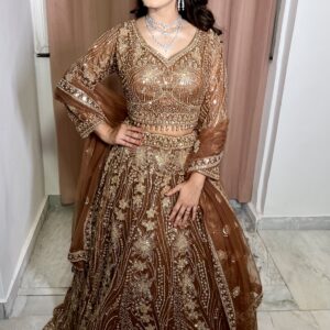 Copper Glow Engagement Lehenga